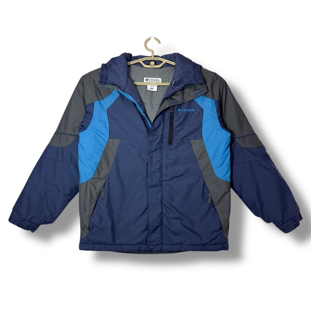Columbia Puffer Jacket  Blue‎ Hooded Waterproof Padded Coat Size 14/16 YOUTH